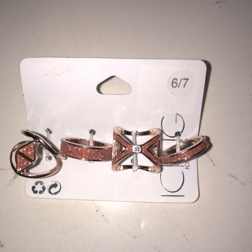 Rose gold ring set